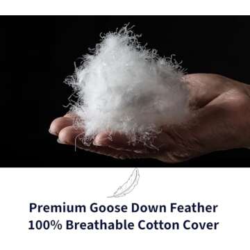 Goose Down and Feather Luxury Pillows by Maison Des Garçon, Hotel Collection Bed Pillows for Sleeping, 100% Cotton Shell, 400 Thread Count - Soft Hypoallergenic Queen Size Set of 2