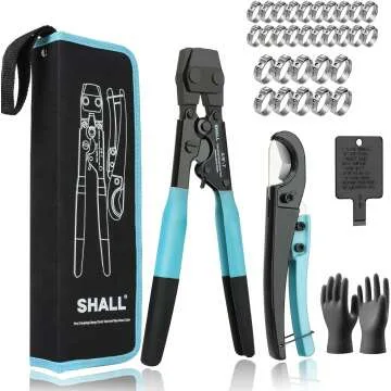 SHALL Pex Crimping Tool Kit with Pipe Cutter & Clamps