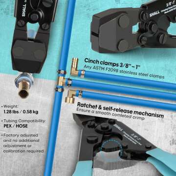 Pex Crimping Tool Kit with Hose Cutter & Clamps
