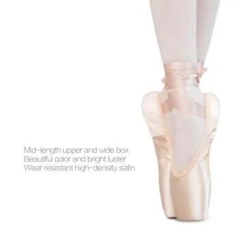 IJONDA Adult Ballet Pointe Shoes Hard Toe Dance Shoes Pink Satin Practice Ballet Slippers for Girls Women (Pink, Numeric_ 7)