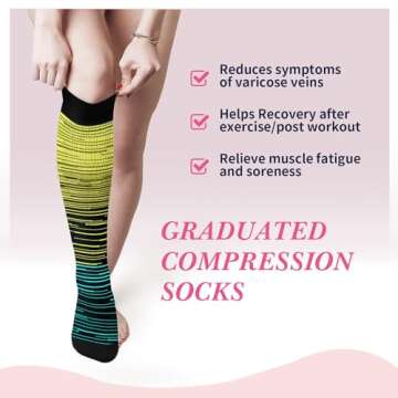 Sooverki Compression Socks for Women Men Circulation 6 Pairs-Best Compression Stockings For Running,Athletic,Nursing