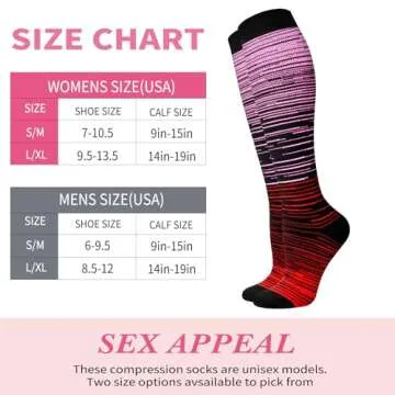 Sooverki Compression Socks for Women Men Circulation 6 Pairs-Best Compression Stockings For Running,Athletic,Nursing