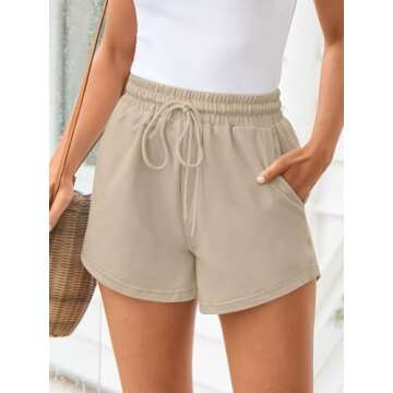 Trendy Queen Womens Sweat Shorts Casual Summer Comfy Lounge Athletic Clothes Elastic Cotton Running