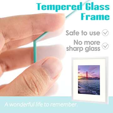 Frametory, 16x20 Picture Frame - Made to Display 11x14 Photo with Ivory Mat - Wide Molding - Built in Hanging Features - Preinstalled Wall Mounting Hardware (White, 1 Pack)