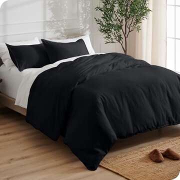 Bare Home Bedding Duvet Cover Queen Size - Premium 1800 Super Soft Duvet Covers Collection - Lightwe...