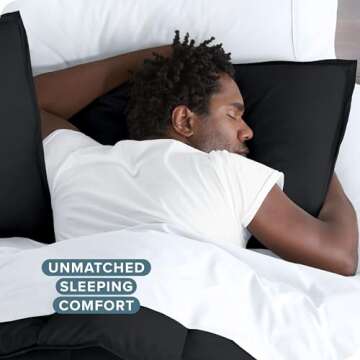 Bare Home Bedding Duvet Cover Queen Size - Premium 1800 Super Soft Duvet Covers Collection - Lightweight, Cooling Duvet Cover - Soft Breathable Bedding Duvet Cover (Queen, Black)