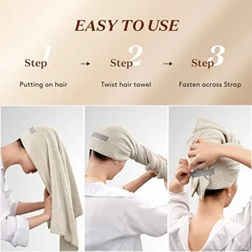 YFONG Large Microfiber Hair Towel for Fast Drying Hair