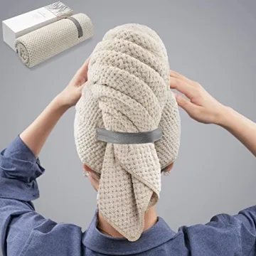 YFONG Large Microfiber Hair Towel for Fast Drying Hair