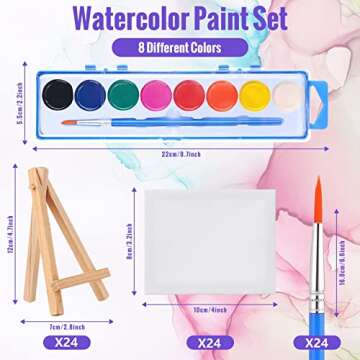 Fuutreo Watercolor Paint Sets 3x4 Mini Canvas Easel Paints Brush Set Kids Art Party Favors and Party...
