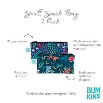 Bumkins Reusable Snack Bags for Eco-Friendly Lunch Packing