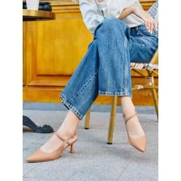 Stylish Lnsshee Kitten Heel Slingback Pumps for Women