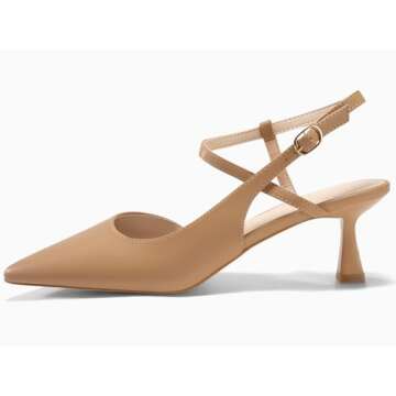 Stylish Lnsshee Kitten Heel Slingback Pumps for Women