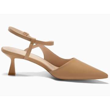 Stylish Lnsshee Kitten Heel Slingback Pumps for Women