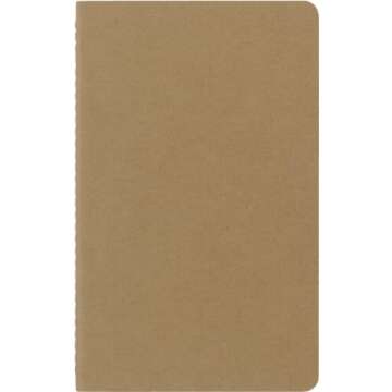 Moleskine Cahier Journal, Soft Cover, Large (5" x 8.25") Ruled/Lined, Black, 80 Pages (Set of 3)