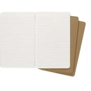 Moleskine Cahier Journal, Soft Cover, Large (5" x 8.25") Ruled/Lined, Black, 80 Pages (Set of 3)