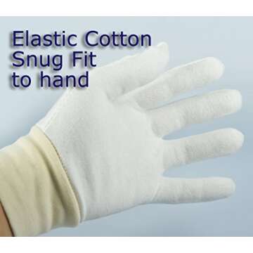 BARNABAS BLATTGOLD: Cotton Gold Leaf Gilding Gloves - Perfect Snug Fit - Maximize Feeling in Fingers - 2 pairs