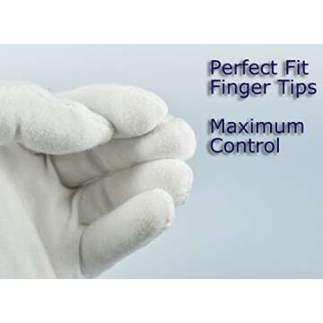 BARNABAS BLATTGOLD: Cotton Gold Leaf Gilding Gloves - Perfect Snug Fit - Maximize Feeling in Fingers - 2 pairs