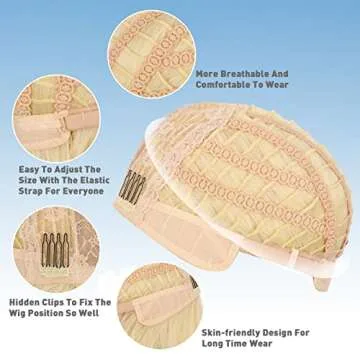 eNilecor Blonde Wig, Short Bob Wigs for Women Curly Natural Colored Synthetic Fashion Wigs with Air Bangs (Light Blonde)