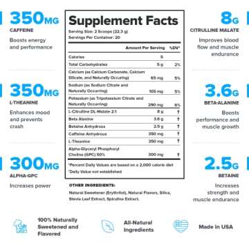 LEGION- All Natural Nitric Oxide Preworkout Drink to Boost Energy, Creatine Free, Naturally Sweetene...