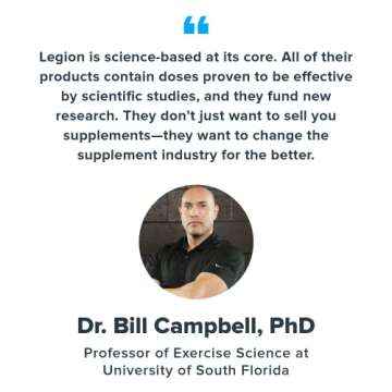 LEGION- All Natural Nitric Oxide Preworkout Drink to Boost Energy, Creatine Free, Naturally Sweetened, Beta Alanine, Citrulline, Alpha GPC (Blueberry Lemonade)