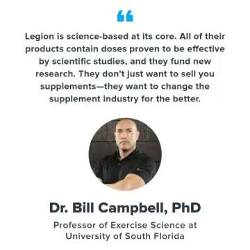 LEGION- All Natural Nitric Oxide Preworkout Drink to Boost Energy, Creatine Free, Naturally Sweetened, Beta Alanine, Citrulline, Alpha GPC (Blueberry Lemonade)