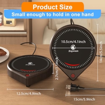 Kepwam Coffee Mug Warmer for Desk, Smart Coffee Warmer with Touch Tech & Light, Coffee Cup Warmer with Gravity Sensor & Auto Shut Off, Candle Warmer Plate - Ideal Gifts for Women and Men