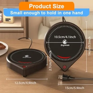 Kepwam Coffee Mug Warmer for Desk, Smart Coffee Warmer with Touch Tech & Light, Coffee Cup Warmer with Gravity Sensor & Auto Shut Off, Candle Warmer Plate - Ideal Gifts for Women and Men