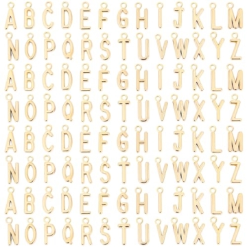 SANNIX 156Pcs/6 Sets Letter Charms Alphabet ABC Letter Charms Capital A-Z Charms DIY Bracelets Neckl...