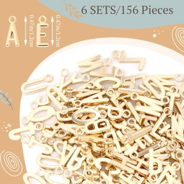 SANNIX 156Pcs Gold Letter Charms for DIY Jewelry Making