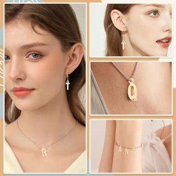 SANNIX 156Pcs Gold Letter Charms for DIY Jewelry Making