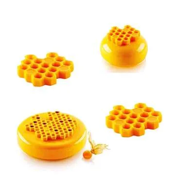 3 Packs 7 Cavity Bumble Bee Silicone Mold Honeycomb Bees Silicone Chocolate Molds Silicone Bee Fondant Mold Beehive Silicone Baking Molds Bee Candy Silicone Mold (Honeycomb Bee)