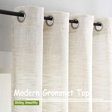 Treatmentex Semi Sheer Linen Curtains 52" 2 Panels
