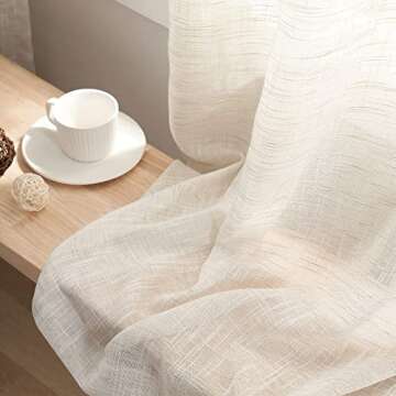 Treatmentex Semi Sheer Linen Curtains 52" 2 Panels