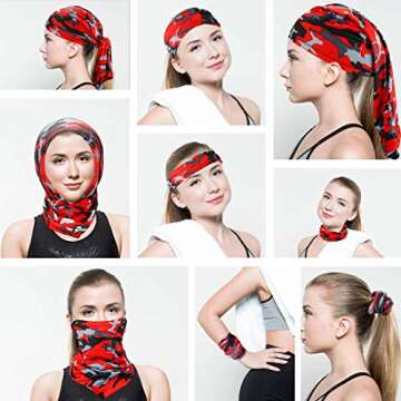 6 Pieces Cooling Neck Gaiter Sun UV Protection Face Mask Windproof Scarf Sunscreen Breathable Bandana Balaclava