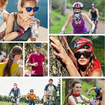 6 Pieces Cooling Neck Gaiter Sun UV Protection Face Mask Windproof Scarf Sunscreen Breathable Bandana Balaclava