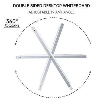 Small Dry Erase White Board - Desktop Portable Mini WhiteBoard Easel 7"x 11", 360 Degree Reversible to Do List Notepad for Office, Home, Kitchen, School.