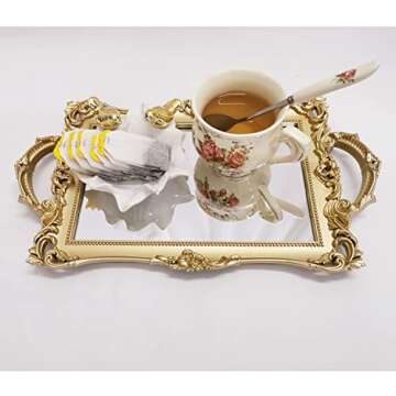 Yamfurga Elegant Decorative Mirror Tray for Organizer