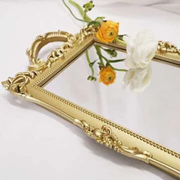 Yamfurga Elegant Decorative Mirror Tray for Organizer