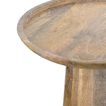 Contemporary Solid Mango Wood Accent Table for All Rooms
