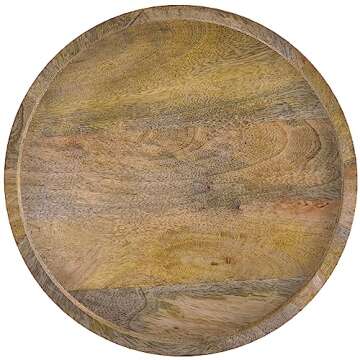 Contemporary Solid Mango Wood Accent Table for All Rooms