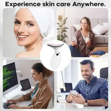 Red Light Therapy for Face, 7 Color LED Facial Light Therapy Wand for Skin Care at Home Blue Light Therapy Face Massager Tool for Face, Neck (White)