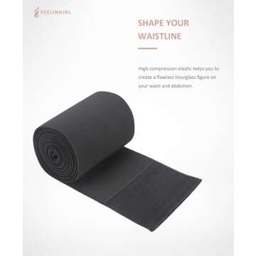 FeelinGirl Waist Trainer for Women Trimmer Belt Waist Cincher Tummy Wrap Plus Size Body Shaper (One Size, Black)