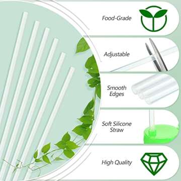 20 Pcs Honey Bear Sippy Cup Replacement Straws 8 Inch Long Silicone Straws Reusable Clear Straws Flexible Plastic Straws for Therapy Bottles Daily Drinking Supplies