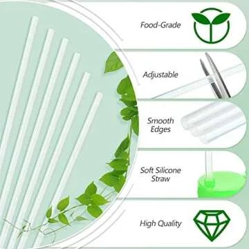 20 Pcs Honey Bear Sippy Cup Replacement Straws 8 Inch Long Silicone Straws Reusable Clear Straws Flexible Plastic Straws for Therapy Bottles Daily Drinking Supplies