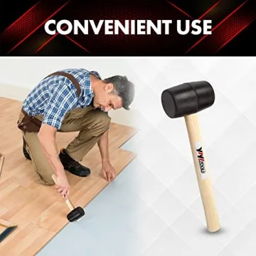 YIYITOOLS YY-2-005 Rubber Mallet Hammer with Wood Handle 8-oz