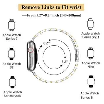 MioHHR Slim Metal Band Compatible with Apple Watch Band 49mm 46mm 45mm 44mm 42mm（Series 3/2/1）,Dressy Stainless Steel Chain Strap for Women iWatch Bands Series 10 9 8 7 6 5 4 SE Ultra 2 1,Silver/Gold