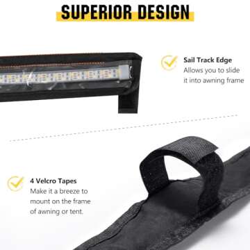 Kanruis 12v Dimmable LED Light Strip for Camping