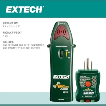 Extech CB10 Circuit Breaker Finder and Tester for Electrical Safety