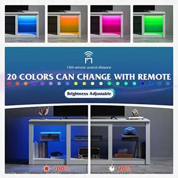 Sleek WLIVE LED TV Stand with Adjustable Shelves