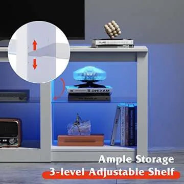 Sleek WLIVE LED TV Stand with Adjustable Shelves